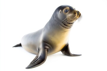 Fototapeta premium A sculpture of a seal on a clean white surface