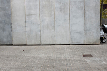 Modern minimal stone concrete wall in urban city environment
