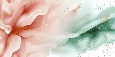 Fototapeta premium A delicate watercolor-style birthday poster featuring hand-painted floral elements, pastel hues.