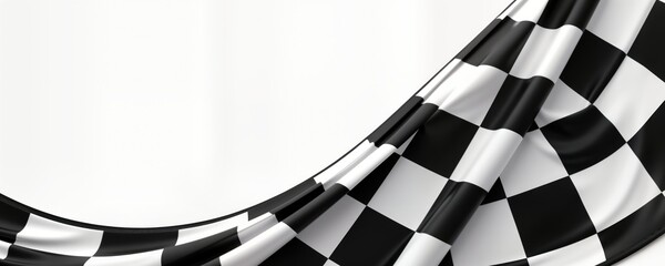 Checkered flag design. 3D model of finish flag. Waving fabric texture. Sport event concept. Great for race photos. Motorsports illustration. Victory moment. Perfect for sport photos. Use for race