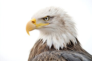 A detailed shot of a bird of prey's head and face, perfect for use in nature or wildlife photography
