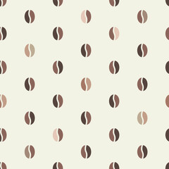 Coffee bean rows seamless vector pattern brown beige and pink tan, scrapbooking, wallpaper, textile