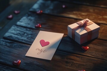 Valentines Day card with a handwritten love note