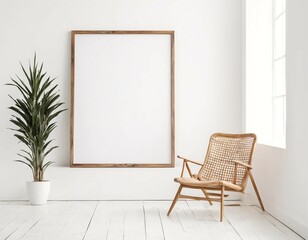 A blank frame designed for mock-up purposes, ready for content insertion or design visualization.