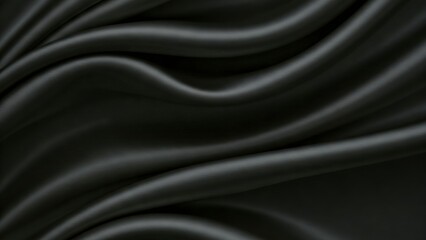 Fototapeta premium Luxurious Black Silk Fabric Draped in Elegant Waves