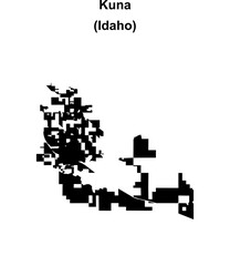 Fototapeta premium Kuna (Idaho) blank outline map
