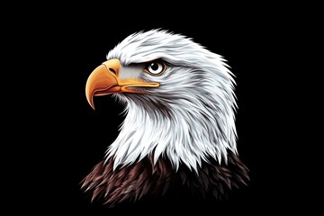 Fototapeta premium A close-up view of an eagle's head against a dark background