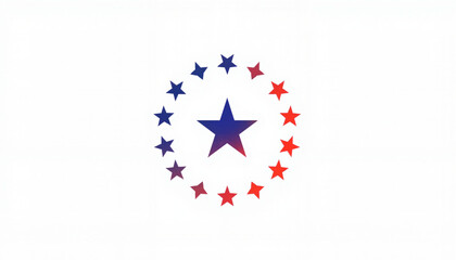 Star emblem with circular red and blue design