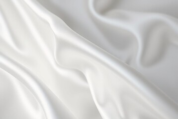 Obraz premium Elegant White Satin Fabric Draped Smoothly