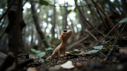 Obraz premium an alien animal walking in the woods