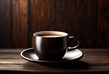Obraz premium elegant stylish coffee cup placed weathered wooden surface background showcasing minimalistic design natural texture, beverage, mug, tea, rustic, ceramic