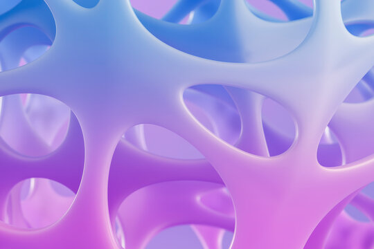 Futuristic Abstract Organic Blue Structure