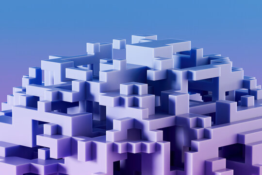 Blue and purple geometric shape