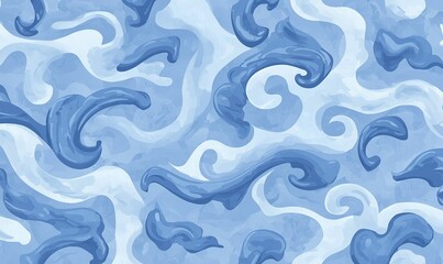 Abstract blue swirls background, ideal for website backdrop or textile design.