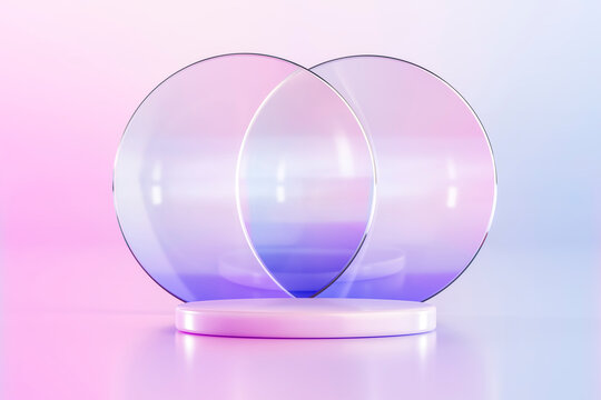 Abstract Intersecting Glass Circles with Gradient on Minimal Base