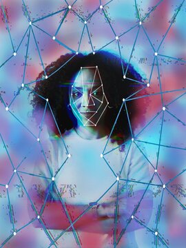 AI facial recognition portrait