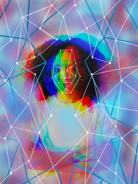Ai Facial recognition concept
