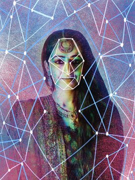 Ai Facial recognition concept