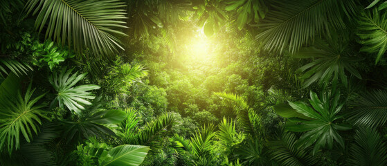 Swaying palms framing a vivid tropical sunset over a serene ocean landscape