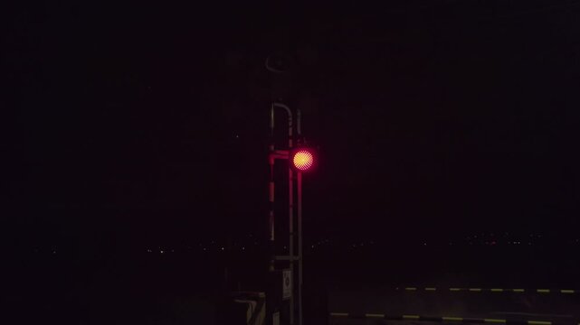 夜の鉄道踏切 警報音 遮断機 電車無し 音声あり