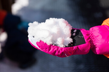 Pink Gloves and White Snow, Winter Joy