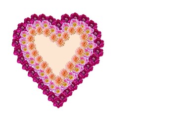 Heart made of fresh flowers