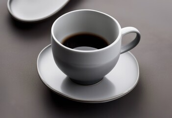 Obraz premium elegant pouring espresso sleek modern minimalist space featuring clean lines subtle colors, coffee, minimalism, kitchen, design, interior, style, mug