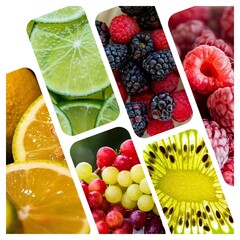 collage of colorful fruits reflecting the richness and bounty of nature