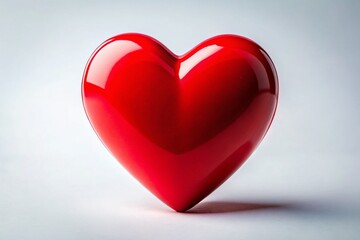 Silhouette Red Heart Shape, Isolated White Background - Perfect for Valentine's Day Designs