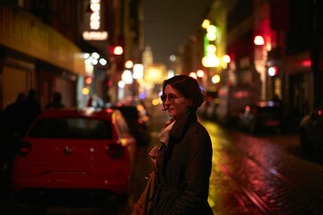 Evening walk in the city