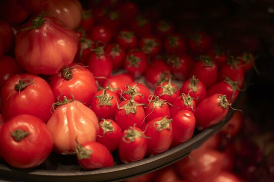 Bright tomatoes at market