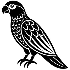 parrot black silhouette vector, Simple silhouette Design vector icon with white background. Wild Animal vector illustration. bird vector illustration
