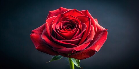 Single Red Rose, Isolated Panoramic, High-Resolution Stock Photo