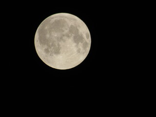 Full moon in black sky