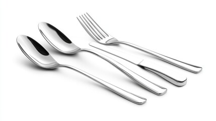 Fork, knife, spoon, cutlery isolated on white background, clipping path.