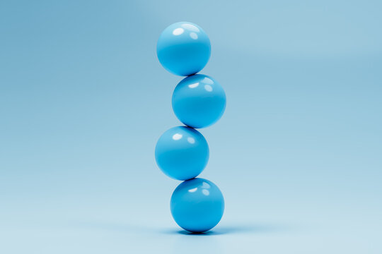 Glossy Blue Balls balancing