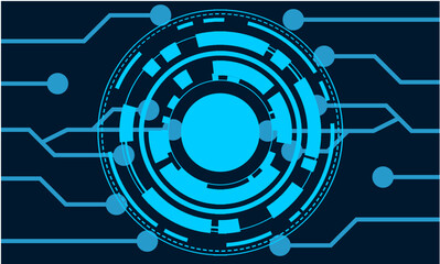 Obraz premium abstract circle digital technology with circuit line background