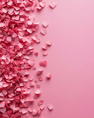 Obraz premium Charming Pink Heart Pattern Background Perfect for Romantic and Valentine-Themed Designs and Decorations