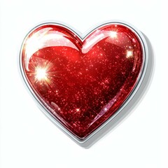 Stunning Shiny Red Heart with Sparkling Effect: Perfect Symbol for Love, Romance, and Valentine's Day Design Inspiration