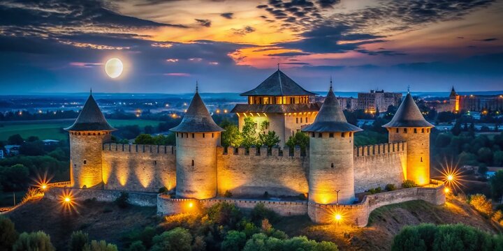 Soroca Fortress Night Photography: Majestic Medieval Moldovan Castle at Dusk