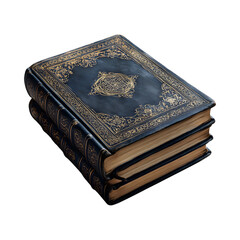 Islamic Book with Gold Design Isolated on Transparent Background