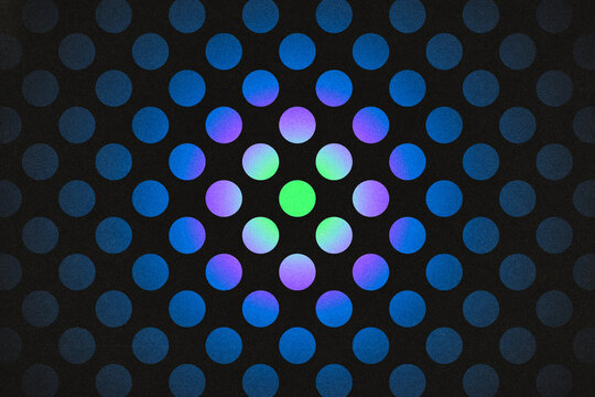 Fototapeta Colorful Gradient Dots on Black Background