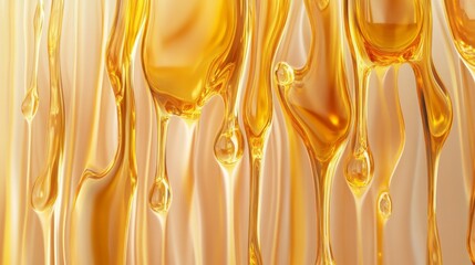 Realistic melted honey or oil flow isolated on transparent background. Vector illustration of yellow sweet sticky fluid substance splash dripping down surface. Natural food product. Seamless pattern