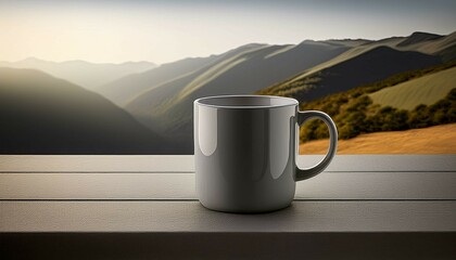 Obraz premium cup of tea on the mountain