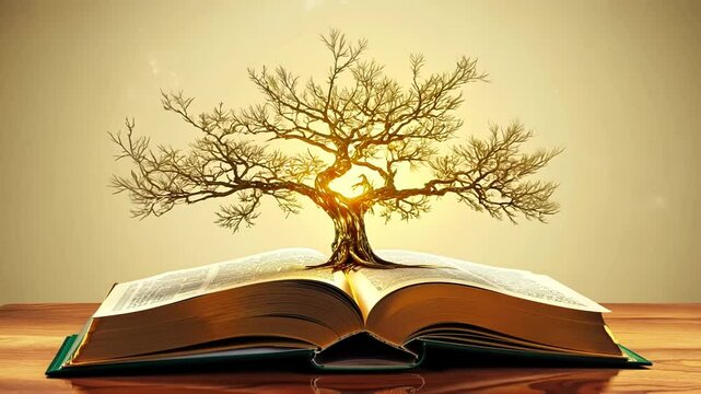 flat education tree concept lay golden book knowledge old growing agriculture background book cover creativity day development dream ecology education cyclopaedia environment field green growing