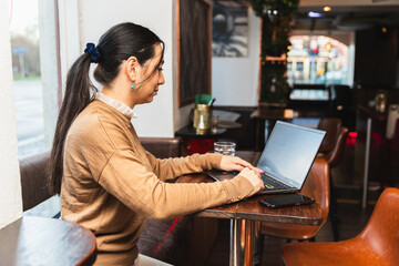 Restaurant Owner Doing Bookkeeping and Administration