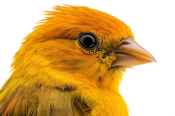 Vibrant Golden Bird: Close-up Feather Details