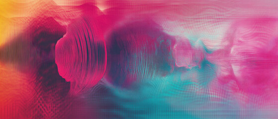 Abstract representation of vibrant soundwaves in a colorful gradient