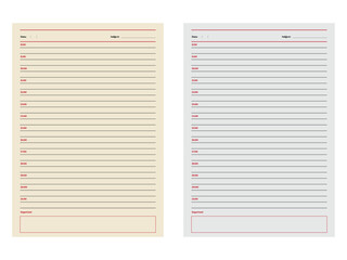Blank papers isolated on a white background. Set of vector sheets of lined paper with border isolated