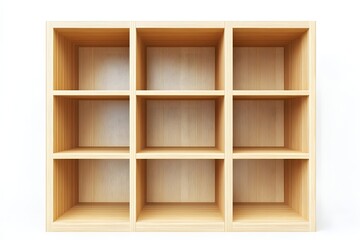 Empty Wooden Shelves Await Organization